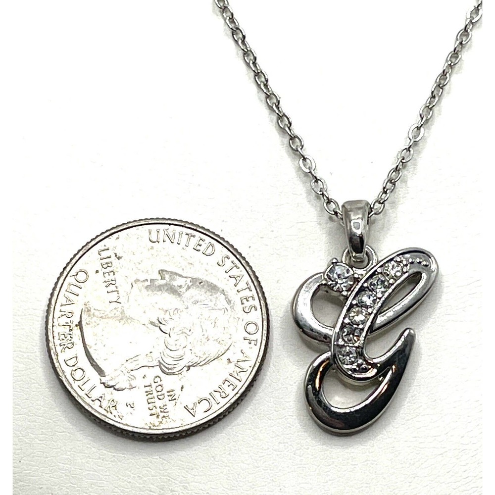 Silver Cursive Initial G Letter Made With Swarovs… - image 5